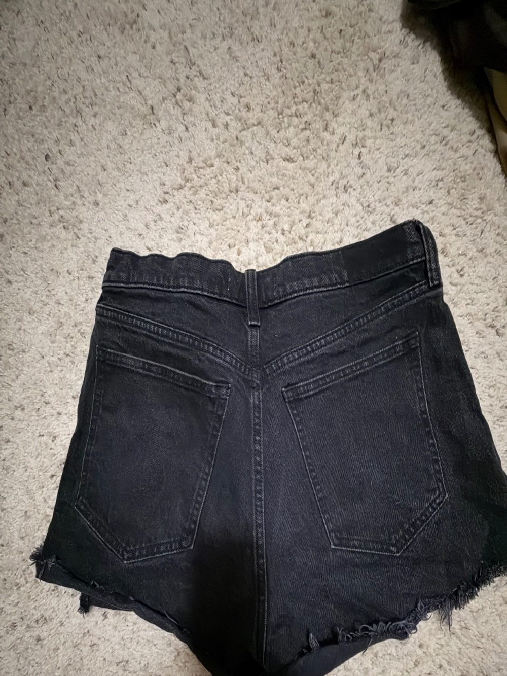 Abercrombie & Fitch High Rise Black Denim Cutoff Shorts Size 10 Distressed - Picture 4 of 4